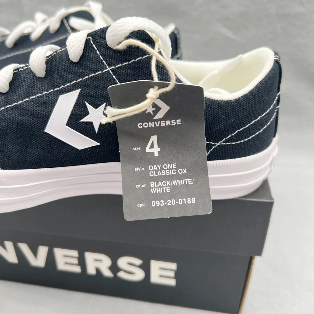 Converse Day One Classic Ox Black White Canvas Sneakers A15625C M 4 W 5.5